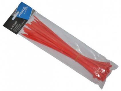 Elektrikářské stahovací pásky - zdrhovačky 50ks červené Asta, A-CT52R