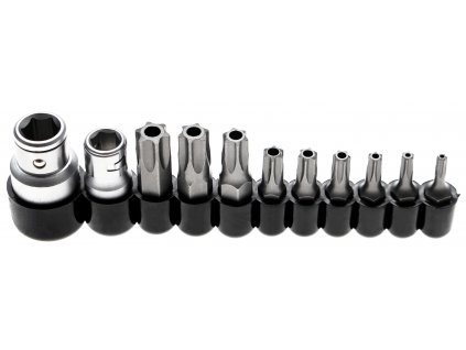 Sada bitů | šestihran 6,3 mm (1/4") / 10 mm (3/8") | T-profil (pro Torx) s otvorem | 11 ks