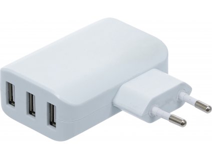 Univerzální USB nabíječka | 3 USB porty | max. 3,4 A celkem max. 2,4 A / USB | 110 - 240 V