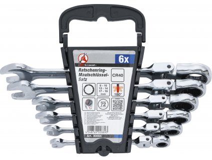 30549 bgs 30004 sada racnovych ockoplochych klicu ohebne hlavy 8 19 mm 6dilna