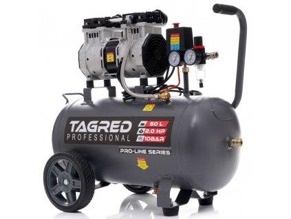 Tagred TA3384, Bezolejový kompresor s odlučovačem 50l, 230V, 2 písty, 2000W 10 BAR 1