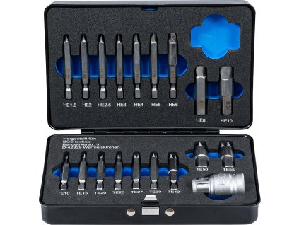 50437 bgs 9173 screw extractor set for internal hexagon 1 5 10 mm t star for torx t10 t55 19 pcs