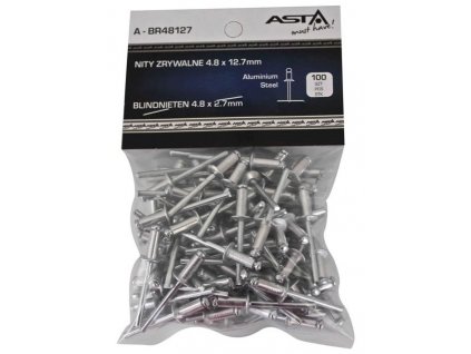 Trhací nýty hliník-ocel 4,8x12,7 mm 100ks Asta, A-BR48127/100