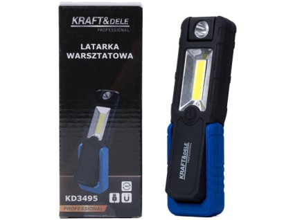 65912 kraft dele kd3495 dilenska led svitilna 250 lm s usb nabijenim a magnetem 5w cob led 2500 mah 3 hodiny sviceni