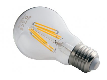 LED žárovka E27 filament bílá teplá X6 průhledná 8W