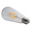 LED žárovka E27 filament průhledná bílá teplá 14W