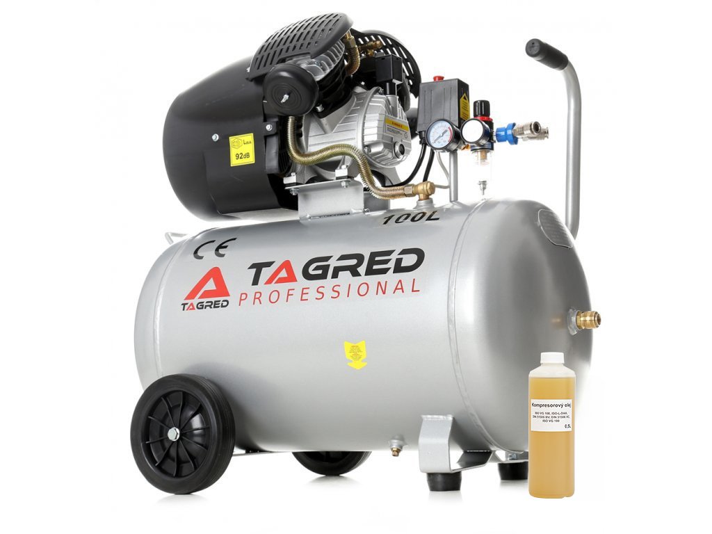 Tagred TA361, Olejový kompresor 100l, 230V s odlučovačem 3500W