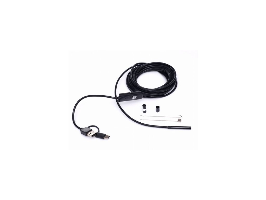 Kraft&Dele KD10412, Endoskopická inspekční kamera 3v1 | 2MP CMOS, IP67, 5m kabel, USB/Type-C