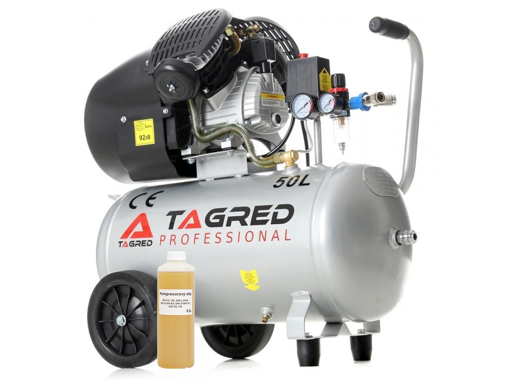 ROZBALENO - TAGRED TA360, Olejový kompresor 50l, 230V s odlučovačem | 3500W