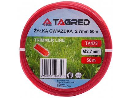 Žací struna hvězdicová do křovinořezu, 2,7 mm x 50 m, Tagred TA473