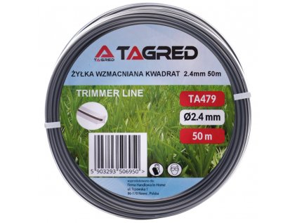 Žací struna čtvercová do křovinořezu, 2,4 mm x 50 m, Tagred TA479