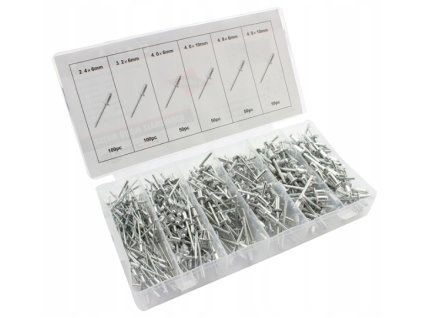 Sada hliníkových nýtů 400 ks 2,4 - 4,8 mm TA4096