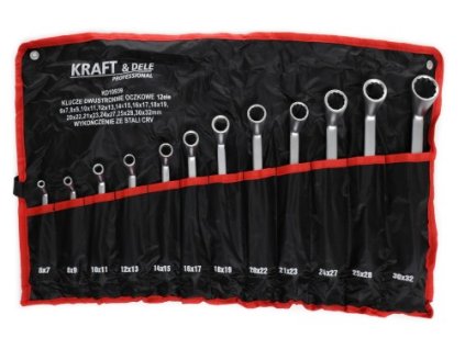 Kraft&Dele KD10939, Dvoukolevé klíče 12 palců | Sada 12 velikostí, ocel CRV