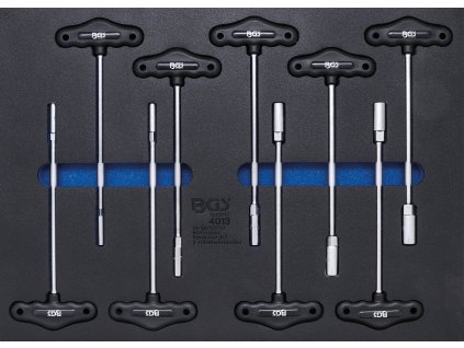 Zásobník nářadí 3/3: Sada nástrčných hlavic s T-rukojetí | 9 ks.
