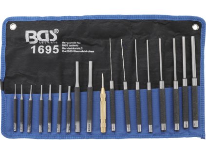 BGS 1695, Sada vyrážečů závlaček | 100 - 150 - 200 mm | 1,5 - 9,5 mm | včetně důlčíku | 18dílná