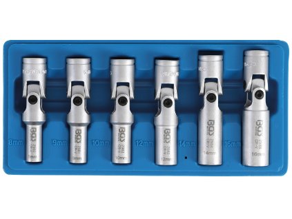 BGS 2990, Univerzální sada kloubových šestihranných klíčů na žhavicí svíčky | 10 mm (3/8") | 8 - 16 mm | 6dílná
