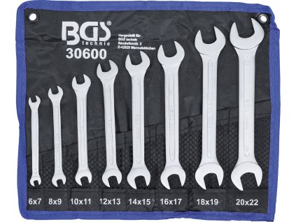 BGS 30600, Sada oboustranných plochých klíčů | 6 - 22 mm | 8dílná
