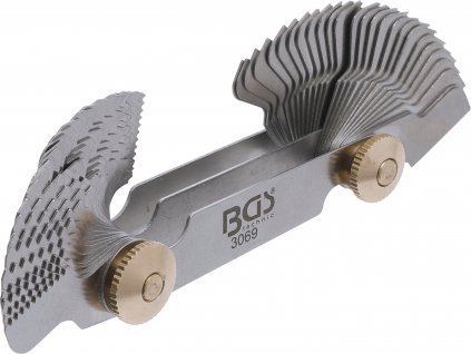 BGS 3069, Dvojitá závitová měrka, 52 lístků | metrická 0,25 - 6,0 mm, Whitworth 4G - 62G