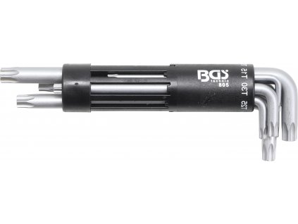 BGS 805, Sada zahnutých klíčů | velmi dlouhé | T-profil (pro Torx) s otvorem T10 - T50 | 8dílná