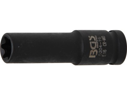 BGS 5204-16, Silová nástrčná hlavice E-profil, prodloužená | 12,5 mm (1/2") | E16