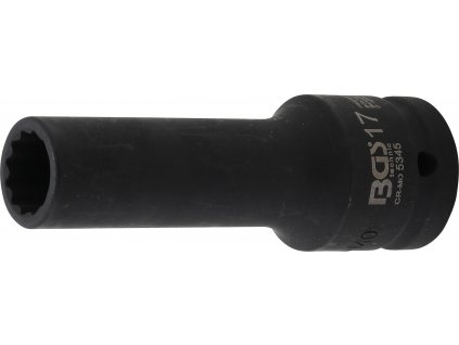 BGS 5345, Silová nástrčná hlavice, dvanáctihranná, prodloužená | 20 mm (3/4") | 17 mm