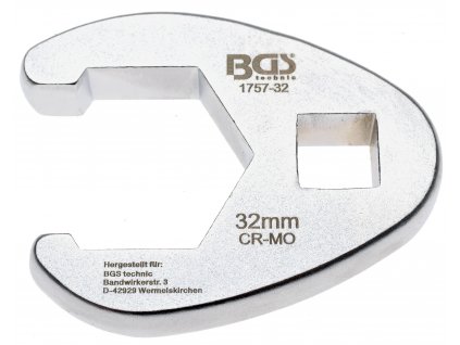 BGS 1757-32, Plochý otevřený klíč | 12,5 mm (1/2") | 32 mm