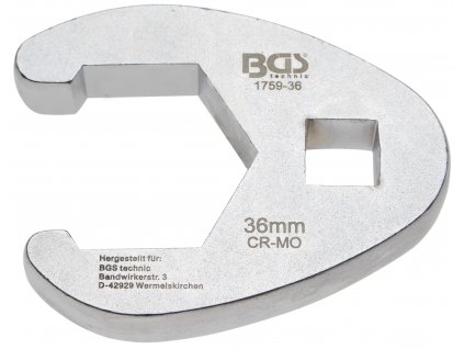 BGS 1759-36, Plochý otevřený klíč | 12,5 mm (1/2") | 36 mm