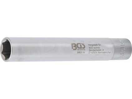 BGS 9863-14, Nástrčná hlavice šestihranná, extra prodloužené | 10 mm (3/8") | 14 mm