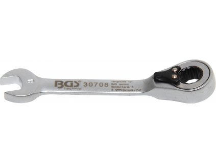 BGS 30708, Ráčnový očkoplochý klíč | krátký | přepínatelný | 8 mm