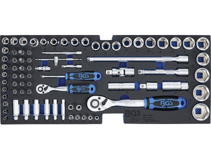 BGS 3341, Pěnová vložka pro BGS 3312: sada nástrčných klíčů | 12,5 mm (1/2") + 6,3 mm (1/4") | 77dílná