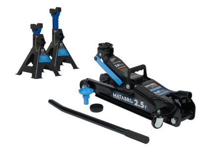 AKČNÍ SET Hydraulický nízkoprofilový zvedák (hever) 2,5t MB-LPJB-LITE s podpěrami 3t MB-JS3T