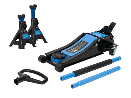 AKČNÍ SET Nízkoprofilový hydraulický zvedák (hever) 3t MB-LPJB-PRO s podpěrami 3t MB-JS3T