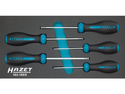 HAZET 163-185/5, Sada šroubováků HEXAnamic® Profil Tamper Resistant TORX® | T10 H – T30 H, Úložný systém SIS