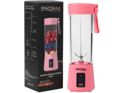 Kraft&Dele KD4173, akumulátorový USB-C blender 400 ml | 20 000 ot./min, růžový---