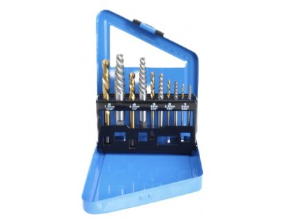 SATRA S-SE10CD, sada nástrojů pro vytahování poškozených šroubů a levých řezacích vrtáků | odolná ocel, univerzální použití