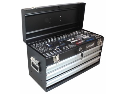 metal workshop tool case with 3 drawers