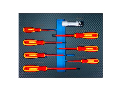 MB-TCI-609, Vložka do dílenského vozíku 2/3 | pogumované šroubováky a svítilna