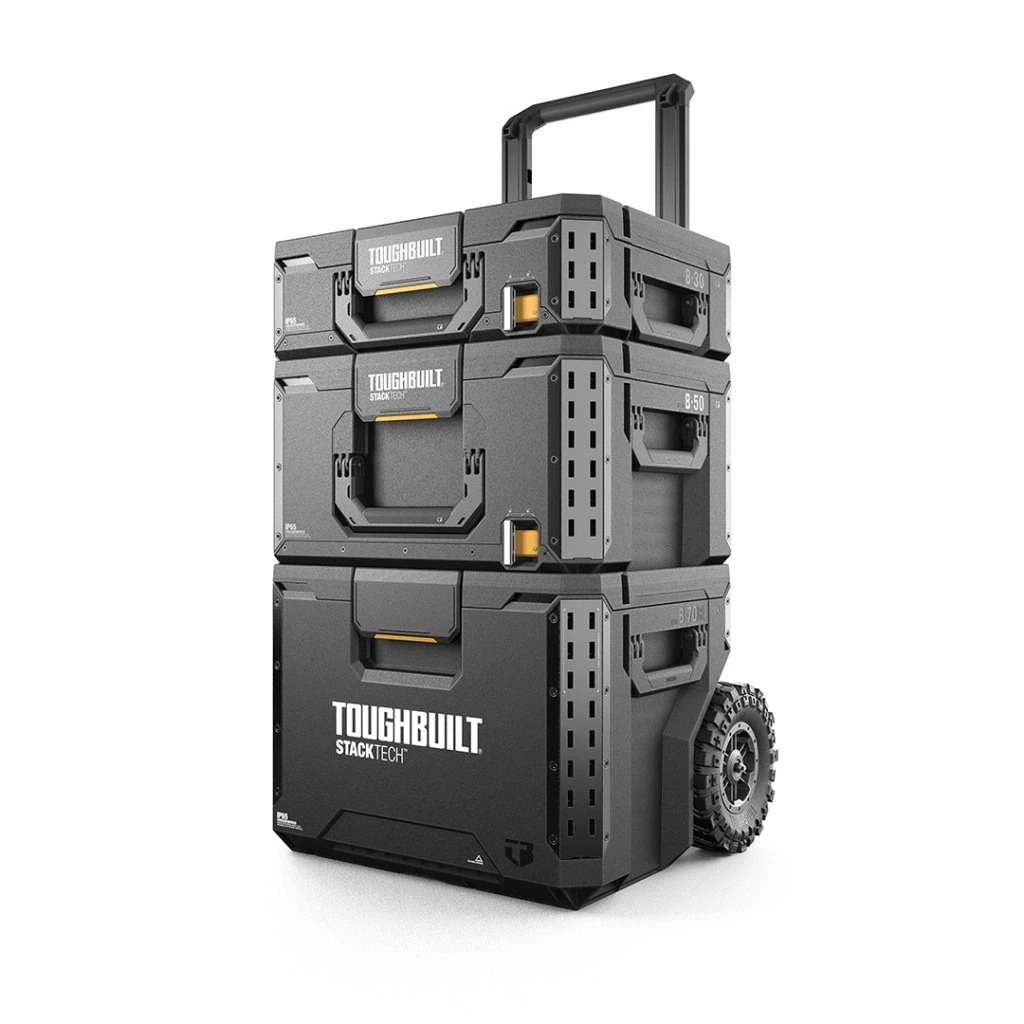 TOUGHBUILT TBB1S3B70R, Pojízdný box na nářadí set 3 boxů StackTech