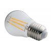 LED žárovka E27 G45 filament X4 průhledná bílá neutrální 4W