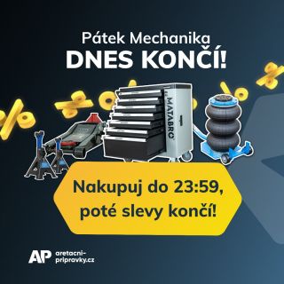 Pátek Mechanika slevy končí dnes v 23:59! Tak nečekej a nakupuj vybavení dílny! Takotovéto ceny už dlouho neuvidíte! Link...