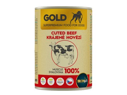 0032007 ironpet gold dog hovezi krajena svalovina konzerva 400 g