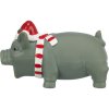 Xmas PIG - vánoční latexové prasátko, 16 cm, výplň polyester, šedá