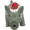 Xmas PIG - vánoční latexové prasátko, 16 cm, výplň polyester, šedá