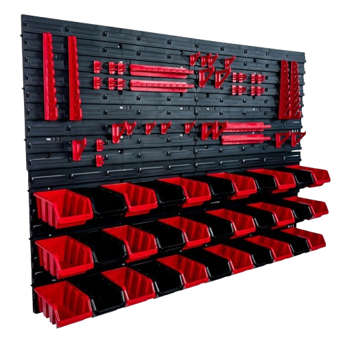 Prehľadná a praktická garáž? Základom sú úložné boxy na nástenných organizéroch!