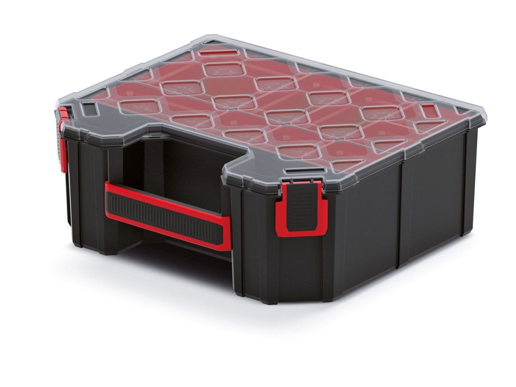 Box organizér vysoký s krabičkami 28,4x24,3x10,5cm TAGER čierny