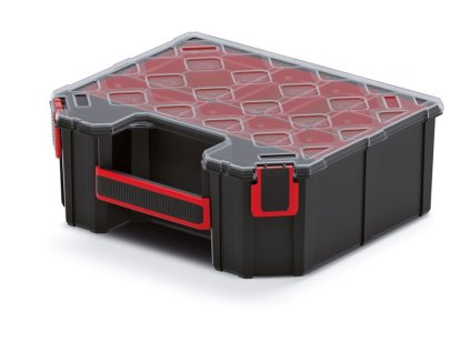 Box organizér vysoký s krabičkami 28,4x24,3x10,5cm TAGER čierny
