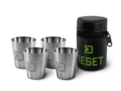 Set nerezových pohárků Delphin RESET 4v1 (Velikost 4x30ml)