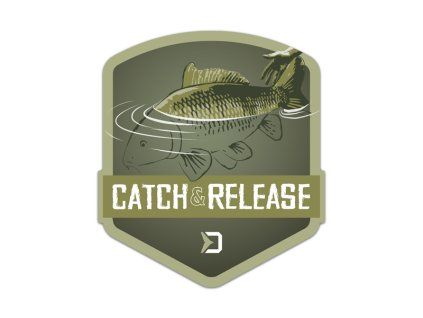 Nálepka Delphin CATCH and RELEASE (Velikost 9x8cm)