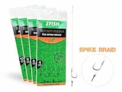 ZFISH Návazec Method Feeder Rig Spike Braid 5 ks (Velikost Háčku 12)
