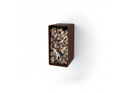 Stojan na dřevo FLAMINGO DELUXE 1, hnědá - sametová (Malia)